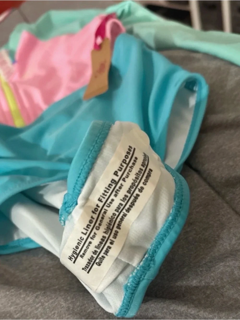 Justice Pink & Aqua Colorblock One-Piece Swimsuit